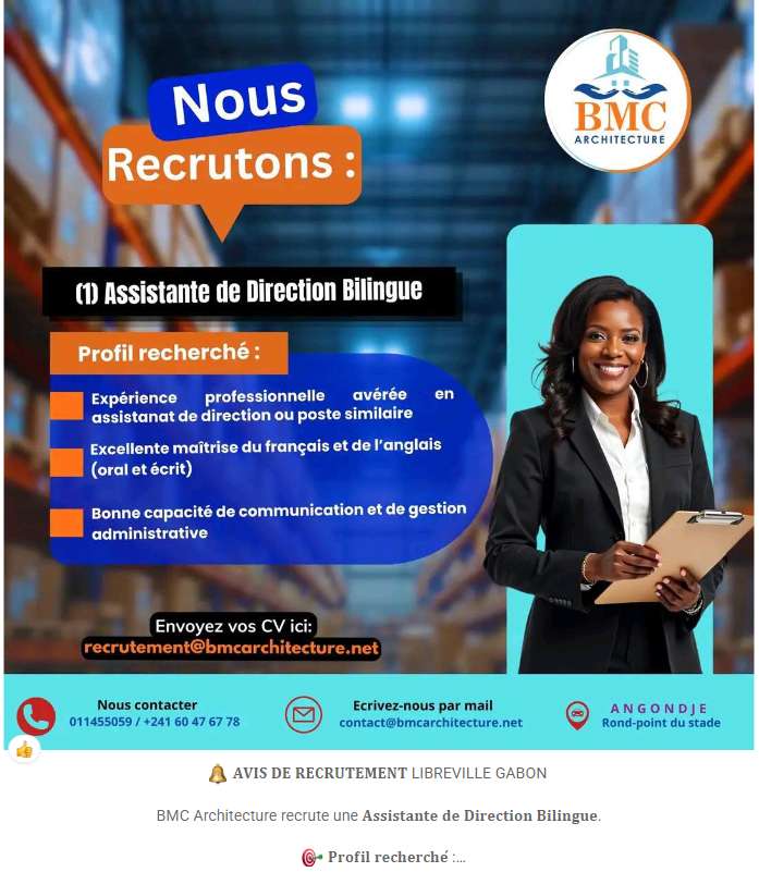 Assistante de Direction Bilingue (H/F) - BMC Architecture